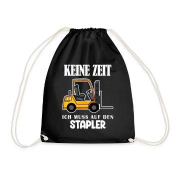 Staplerfahrer Gabelstapler Lager Logistik - Turnbeutel - Schwarz - Vorne