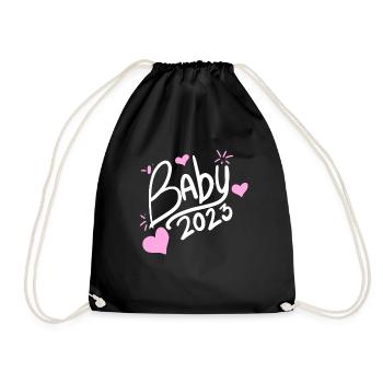 Bébé 2023 - Naissance Enceinte 2023 Grossesse - Sac de sport léger - noir - Devant