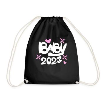 Bébé 2023 - Naissance Enceinte 2023 Grossesse - Sac de sport léger - noir - Devant