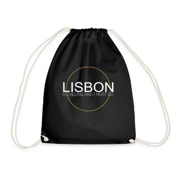 Lissabon Spruch - Turnbeutel - Schwarz - Vorne