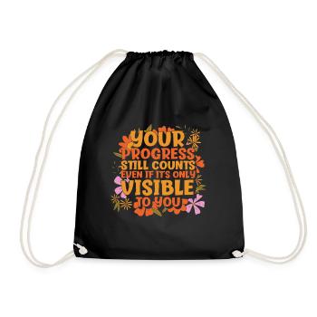 Living Progress cite un message positif - Sac de sport léger - noir - Devant
