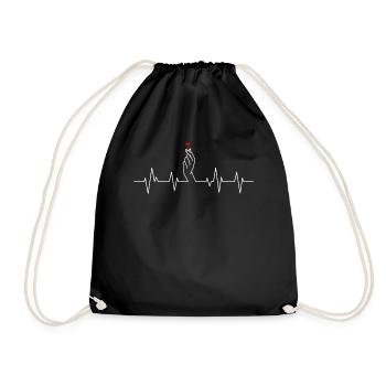 K-pop K-drama Heartbeat Claping Finger Heart - Sac de sport léger - noir - Devant