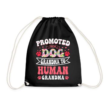 Promoted From Dog Grandma To Human Grandma Oma - Turnbeutel - Schwarz - Vorne
