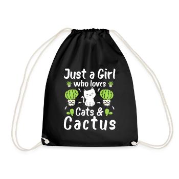 Juste une fille qui aime les chats et les cactus - Sac de sport léger - noir - Devant