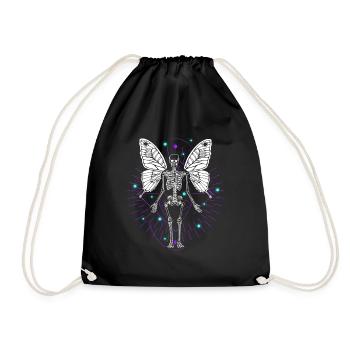 Skeleton Butterfly Dripping Skull Goth - Turnbeutel - Schwarz - Vorne