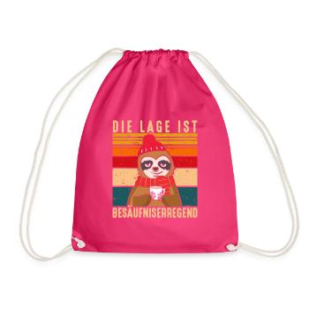 Die Lage Ist Besäufniserregend Faultier Punsch - Turnbeutel - Fuchsia - Vorne