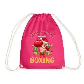Christmas Love Boxing Boxer Weihnachtsgeschenk - Turnbeutel - Fuchsia - Vorne