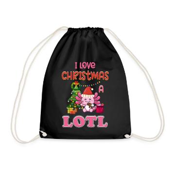 Love Christmas a LOTL, Liebe Weihnachten Axolotl - Drawstring Bag - black - Front