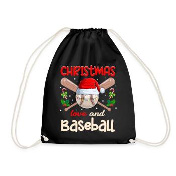 Joueur de baseball Club Amour de Noël - Sac de sport léger - noir - Devant
