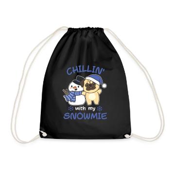 Carlin Chillin avec mon bonhomme de neige - Sac de sport léger - noir - Devant