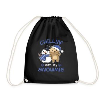Otter Chillin avec mon schneemann snowmie - Sac de sport léger - noir - Devant