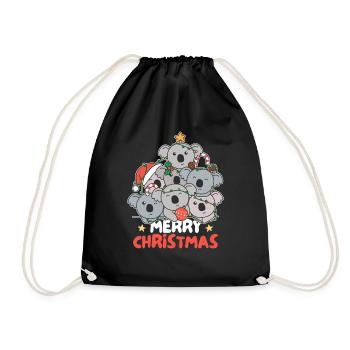Koala Arbre de Noël Joyeux Noël - Sac de sport léger - noir - Devant