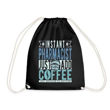 Pharmacist coffee saying - Drawstring Bag - black - Front