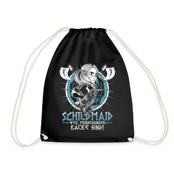 Schieldmaiden! Nordische Mythologie Wikinger - Turnbeutel - Schwarz - Vorne
