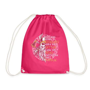 Böser bärtiger Mann! Nordische Mythologie Wikinger - Turnbeutel - Fuchsia - Vorne