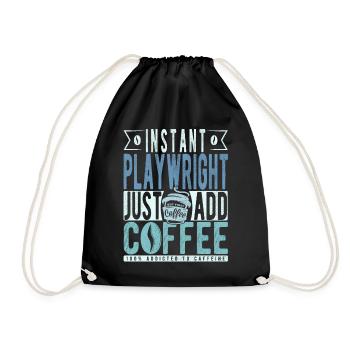 Dramatist Coffee Saying - Drawstring Bag - black - Front