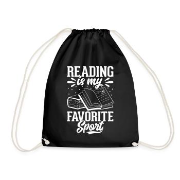 Reading Is My Favorite Sport - Book Reading Book L - Drawstring Bag - black - Front
