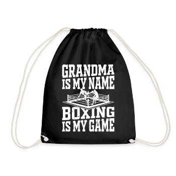 Boxing Grandma is my Name Boxing is my Game - Boxi - Turnbeutel - Schwarz - Vorne