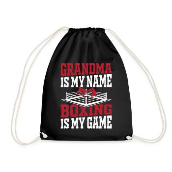 Boxing Grandma is my Name Boxing is my Game - Boxi - Turnbeutel - Schwarz - Vorne