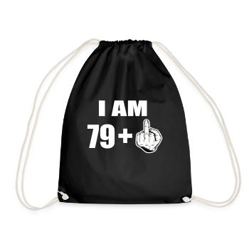 80th birthday - Drawstring Bag - black - Front