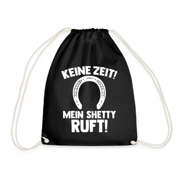 Pferd Reitsport Reiten Pferdesport Shetty - Turnbeutel - Schwarz - Vorne
