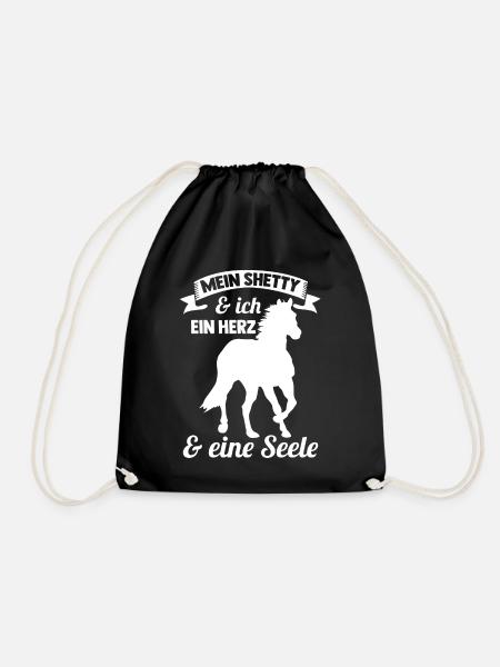 Pferd Reitsport Reiten Pferdesport Shetty - Turnbeutel - Schwarz