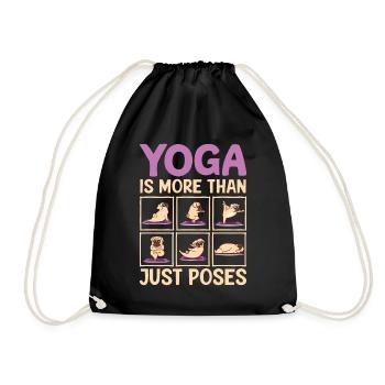 Yoga Is More Than Just Poses Mops Hund - Turnbeutel - Schwarz - Vorne