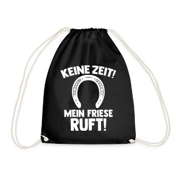 Pferd Reitsport Reiten Pferdesport Friese - Turnbeutel - Schwarz - Vorne