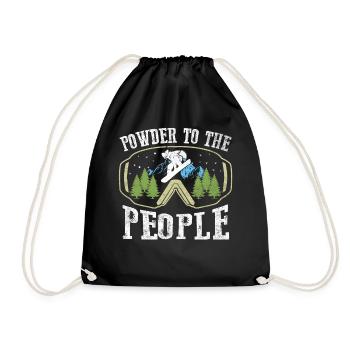 Powder To The People Snowboarding - Drawstring Bag - black - Front