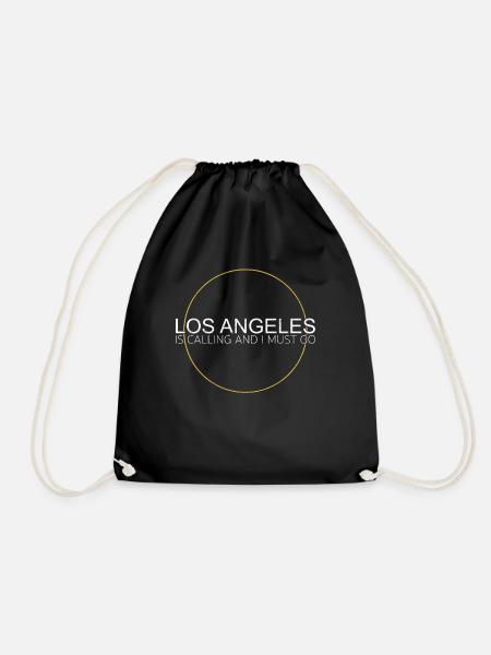 Los Angeles Quote - Drawstring Bag - black