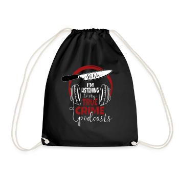 Chut, j’écoute mon podcast True Crime - Sac de sport léger - noir - Devant