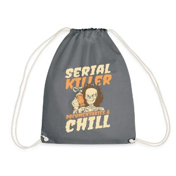 Serial Killer Documentaties and Chill - Turnbeutel - Grau - Vorne