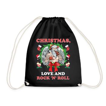 Heavy Hard Metal Weihnachten, Liebe Rock 'n' Roll - Turnbeutel - Schwarz - Vorne