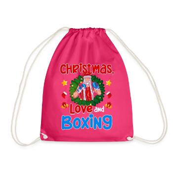 Christmas Love Boxing Boxer Weihnachtsgeschenk - Turnbeutel - Fuchsia - Vorne