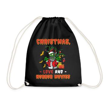Horror Movie Zombie Santa Weihanchten Liebe Horror - Turnbeutel - Schwarz - Vorne