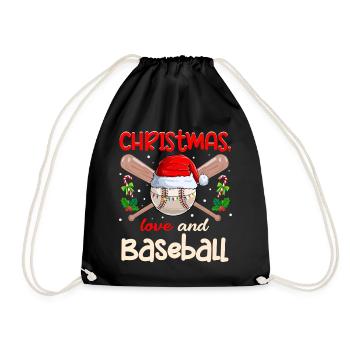 Joueur de baseball Club Amour de Noël - Sac de sport léger - noir - Devant