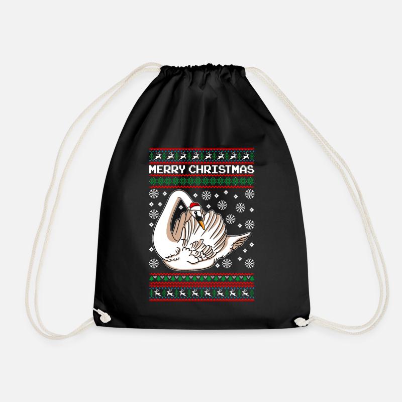 Cygne de Noël Joyeux Noël - Sac de sport léger - noir