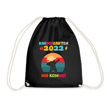 Kindergarten 2022 Ich Komme Dabbing Junge - Turnbeutel - Schwarz - Vorne