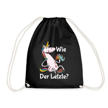 Drachen Wie Das Letzte Einhorn frisst Drache - Turnbeutel - Schwarz - Vorne