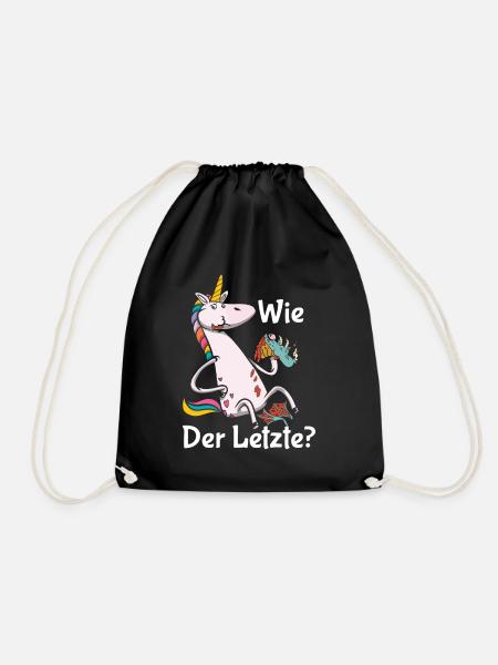 Drachen Wie Das Letzte Einhorn frisst Drache - Turnbeutel - Schwarz