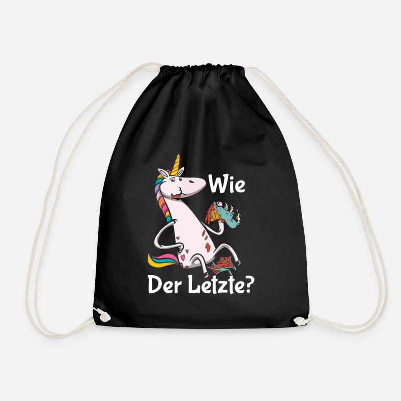 Drachen Wie Das Letzte Einhorn frisst Drache - Turnbeutel - Schwarz