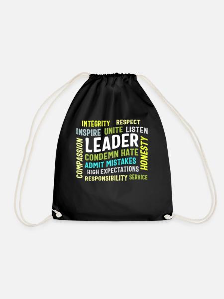 Leadership Shirt, Leader Integrity Unite - Turnbeutel - Schwarz