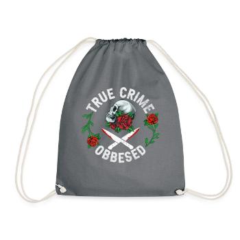 True Crime Obsessed - Drawstring Bag - grey - Front