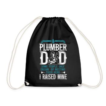 Plumbing Plumber Dad Vintage - Drawstring Bag - black - Front