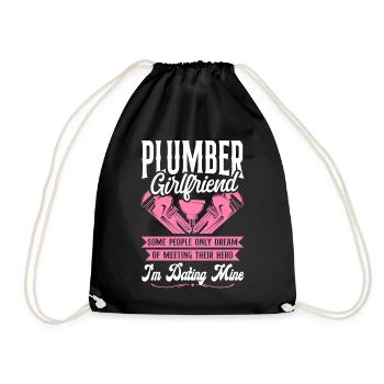 Plumbing Plumber Girlfriend - Drawstring Bag - black - Front