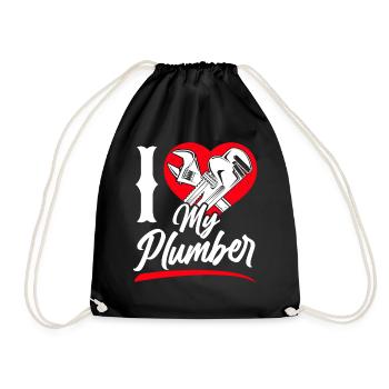 Plumbing Plumber Girlfriend Wife - Drawstring Bag - black - Front