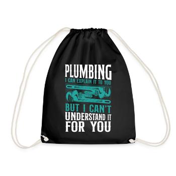 Plumbing Plumber Vintage Plumbing - Drawstring Bag - black - Front