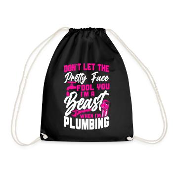 Plombier de plomberie femme Ne laissez pas - Sac de sport léger - noir - Devant