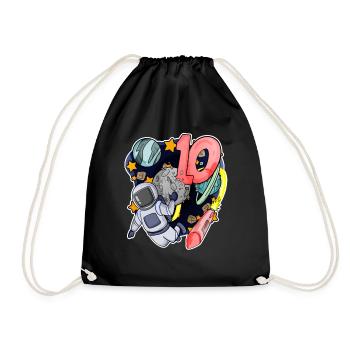 10e anniversaire 10 ans Espace jeune astronaute - Sac de sport léger - noir - Devant
