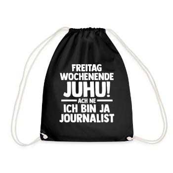 Reporter Journalistik Journalist - Turnbeutel - Schwarz - Vorne